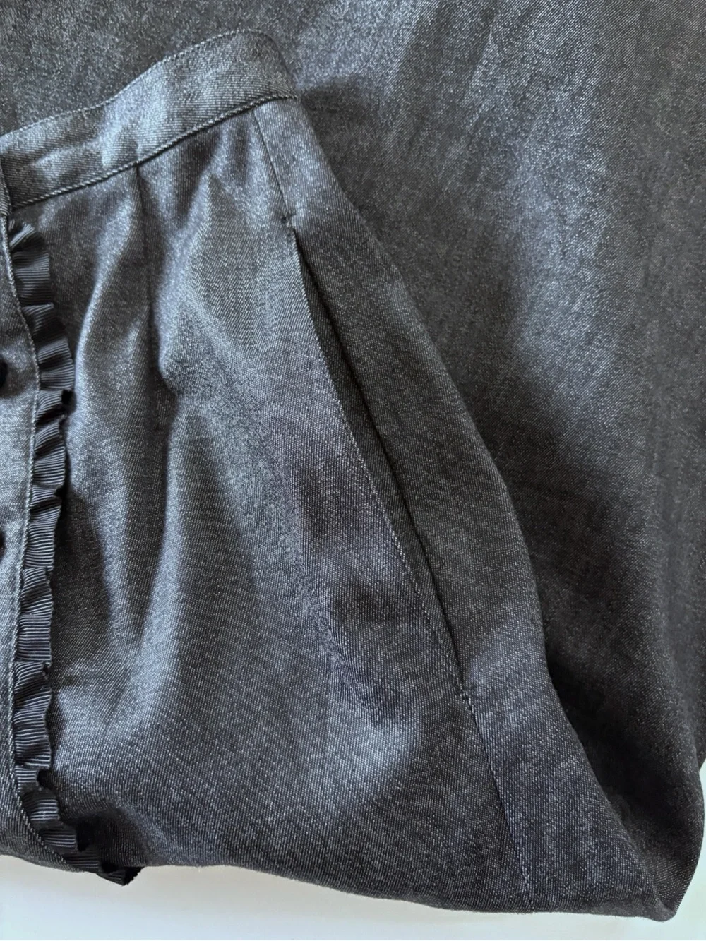 Ingeborg Women's M/L Gray Wrap Midi Skirt Stretch Japan Office Old Money Chic
